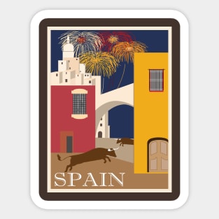 Vintage Travel To Spain Ad Sticker